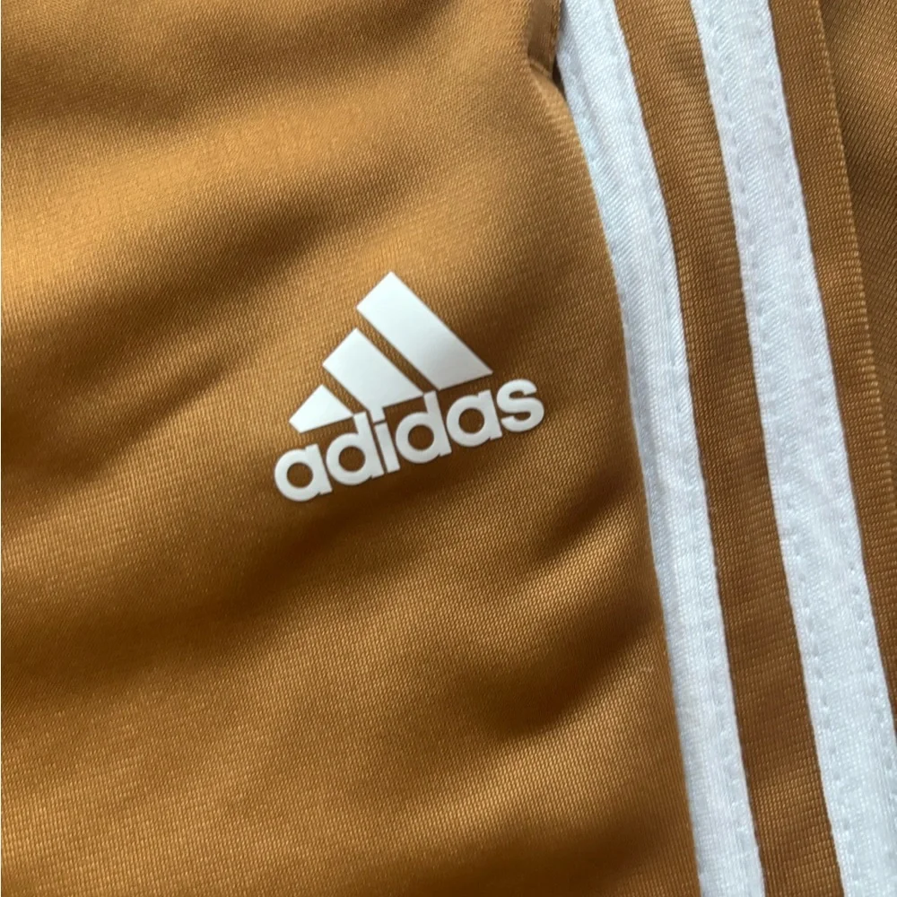 adidas Brown Joggers with White Side Stripes - Picture 3 of 4